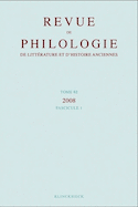 Revue de philologie, de littérature et d'histoire anciennes, v. 82